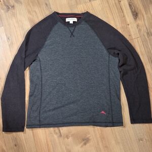 Tommy Bahama Charcoal and Black Raglan Shirt